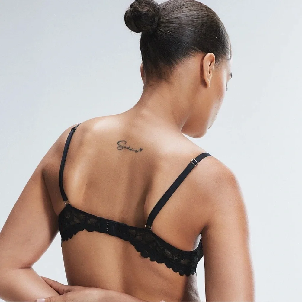 NWT, Savage X Fenty, SAVAGE NOT SORRY UNLINED LACE BALCONETTE BRA, Black Caviar - Picture 3 of 6